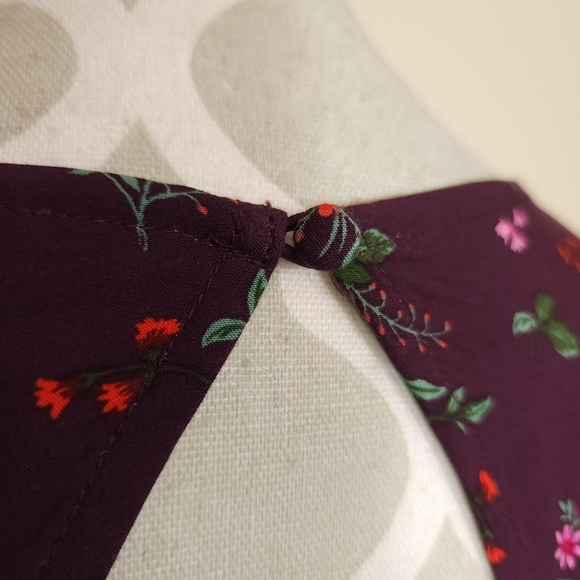 Old Navy Floral Maxi Dress Puff Sleeve Slit Boho Whimsigoth Witchy Medium Petite - Picture 13 of 16